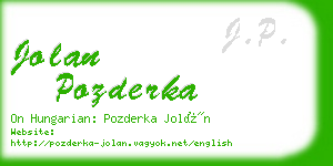 jolan pozderka business card